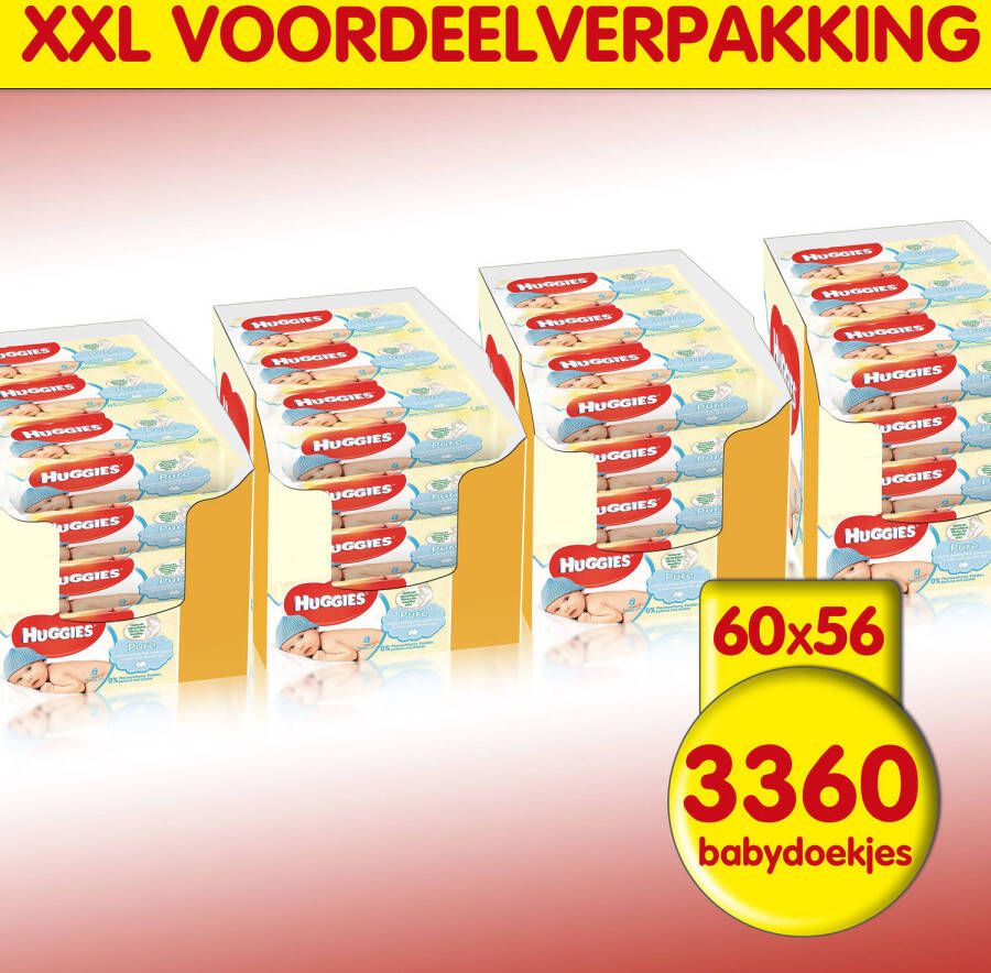 Huggies Pure Billendoekjes 3360 Babydoekjes 60 X 56