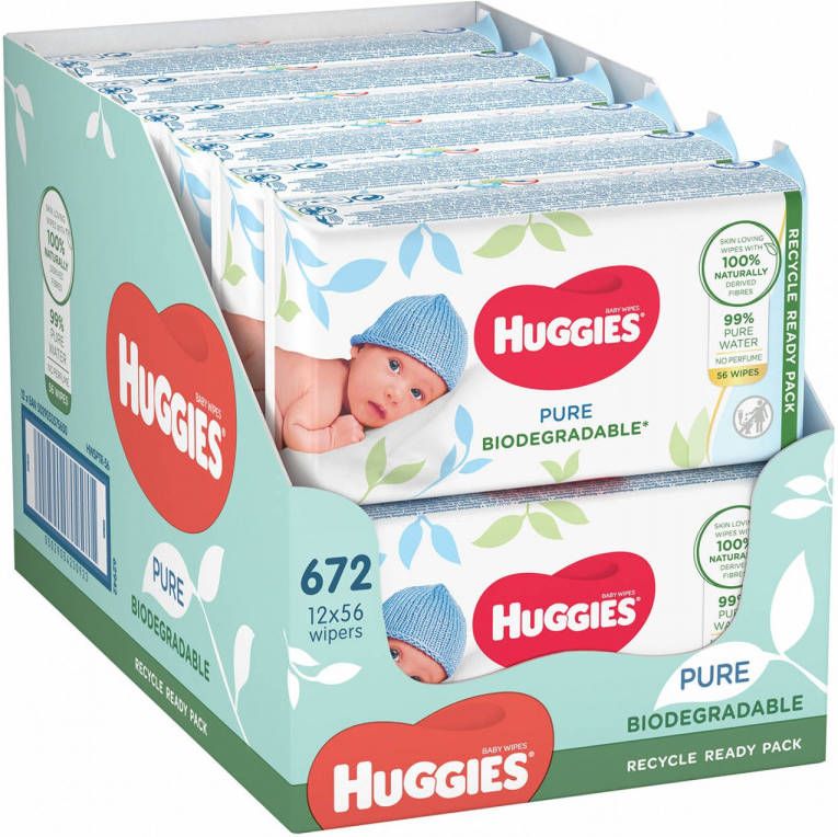 Huggies Pure Bio Biologische Billendoekjes 672 Babydoekjes 12 X 56 online kopen
