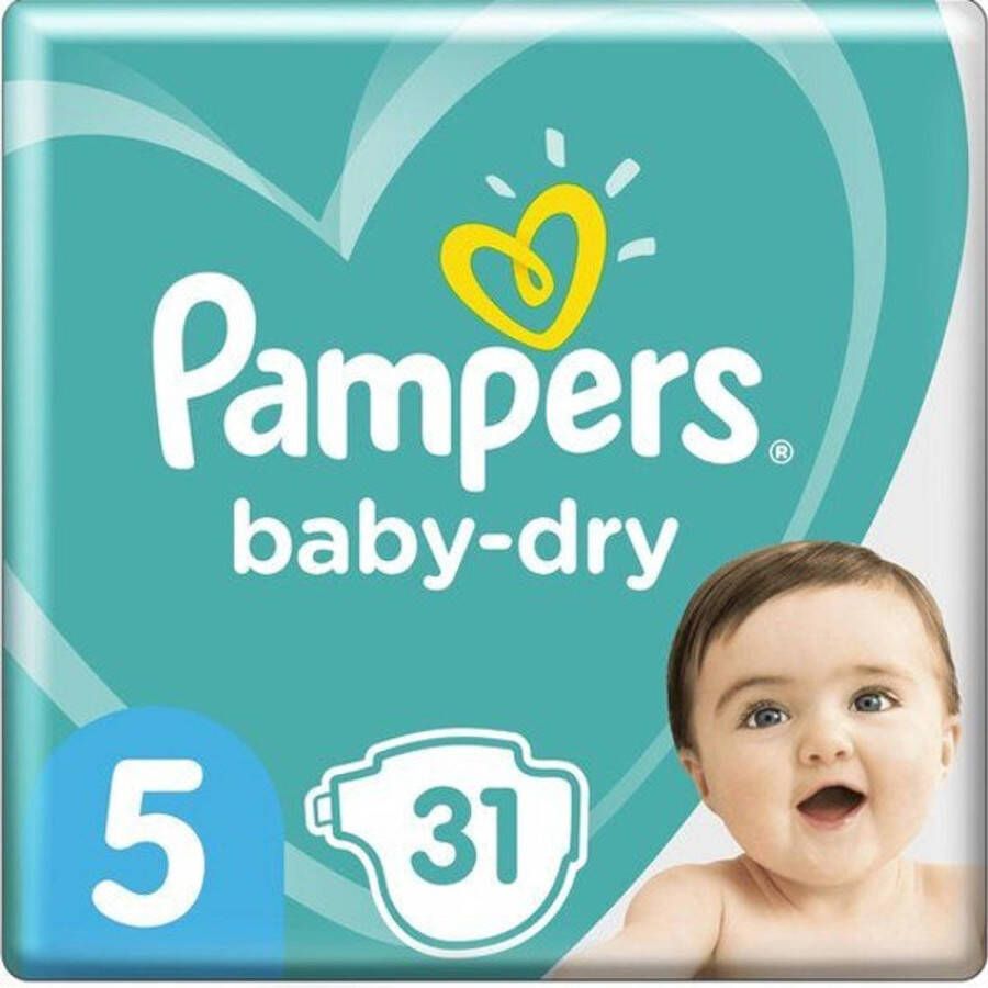 Pampers Luiers Baby Dry Gr. 5 Junior 31 Luiers 11 tot 16 kg economy pack