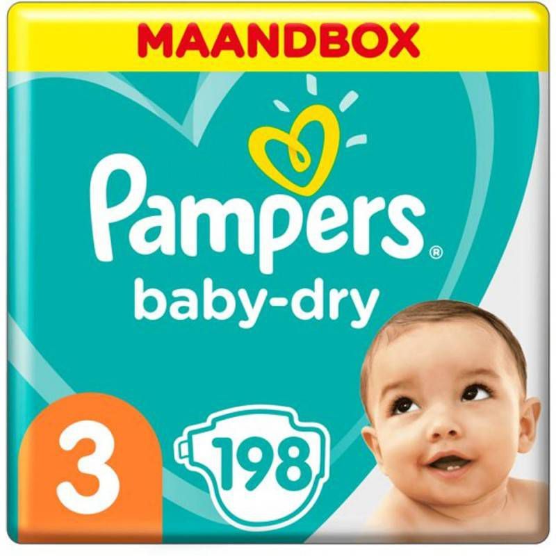 Pampers Baby Dry Luiers -( 6 10 Kg) 198 Stuks Maandbox