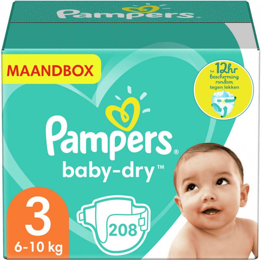 Pampers Baby Dry -- Maandbox 208 Luiers