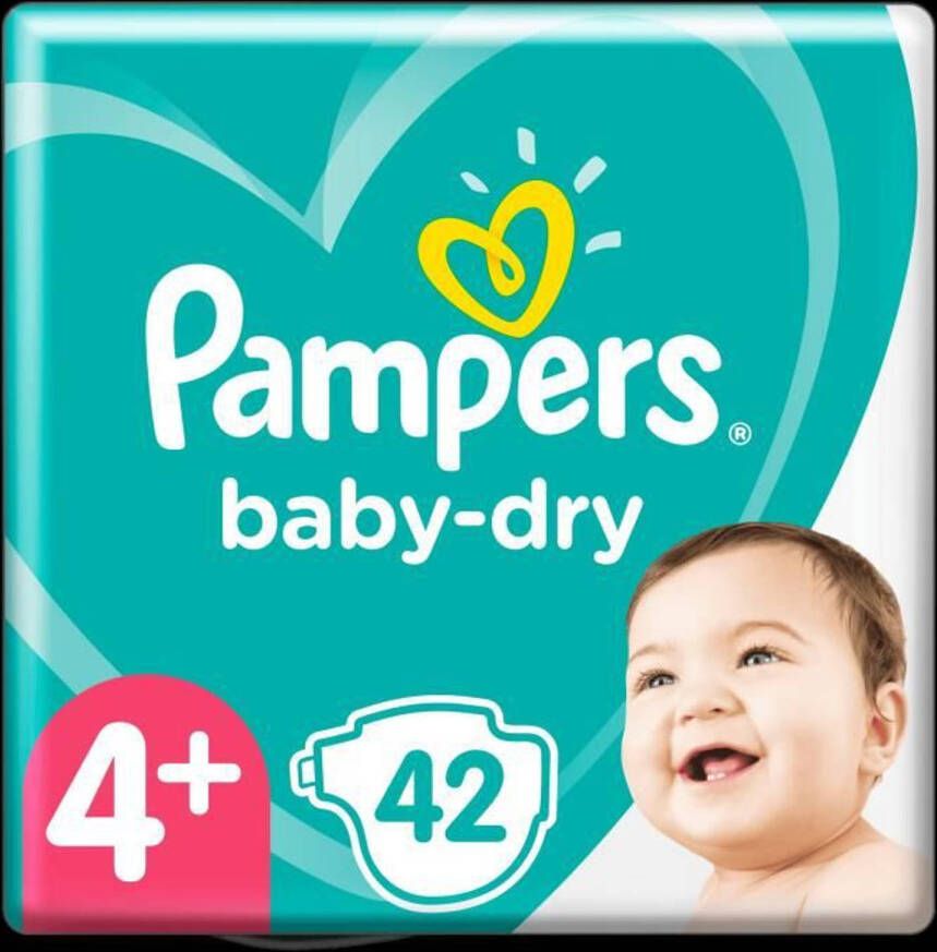 Pampers Baby dry Maat 4+, 42 Luiers