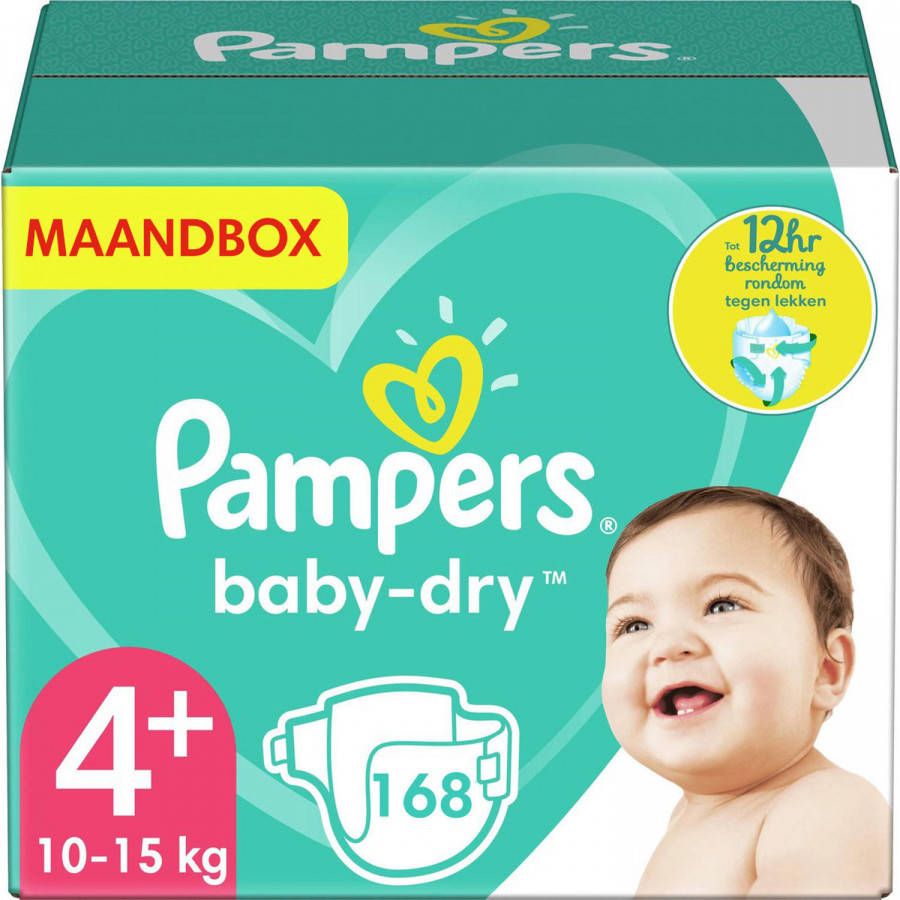Pampers Baby Dry Maat 4+ Maandbox 168 Luiers