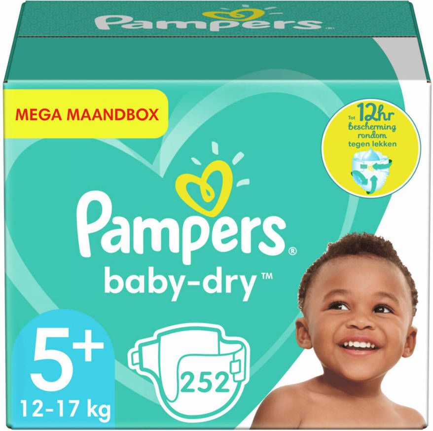 Pampers Baby Dry Maat 5+ Mega Maandbox 252 Luiers