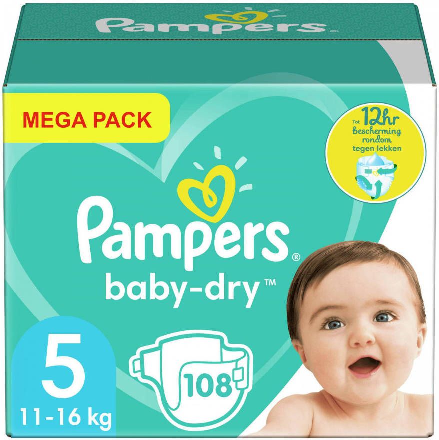 Pampers Baby Dry, Gr.5 Junior, 11 16kg, Giga Pack(1x 108 luiers ) online kopen