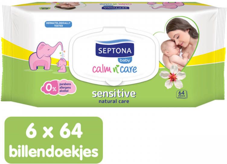 Septona Baby Sensitive Billendoekjes 0% Alcohol & Zeep 6 X 64