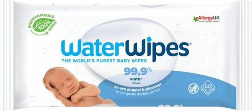 Waterwipes Billendoekjes Gevoelige Huid 1 X 60 Stuks Plasticvrij
