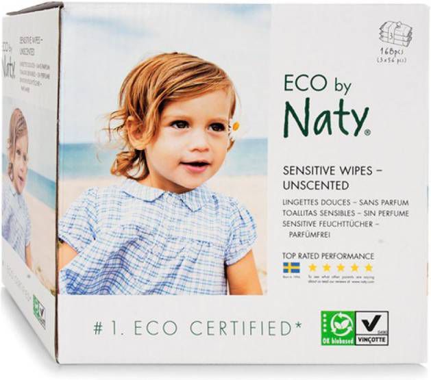 Naty Billendoekjes Sensitive(3 pack)Ongeparfumeerd 168 doekjes