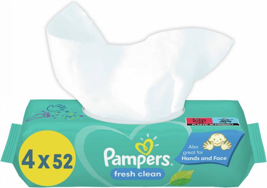 Pampers 3x Billendoekjes Fresh Clean Navulpak 4x52=208 doekjes