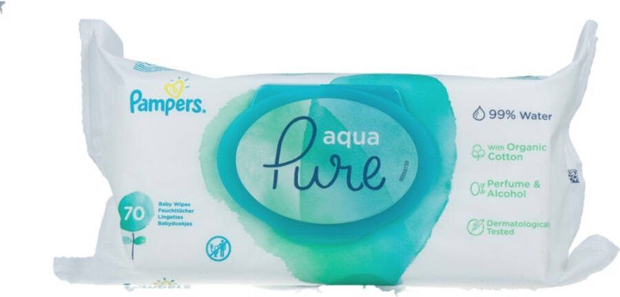 Pampers Billendoekjes AquaPure Navulpak 1 x 70 = 70 doekjes