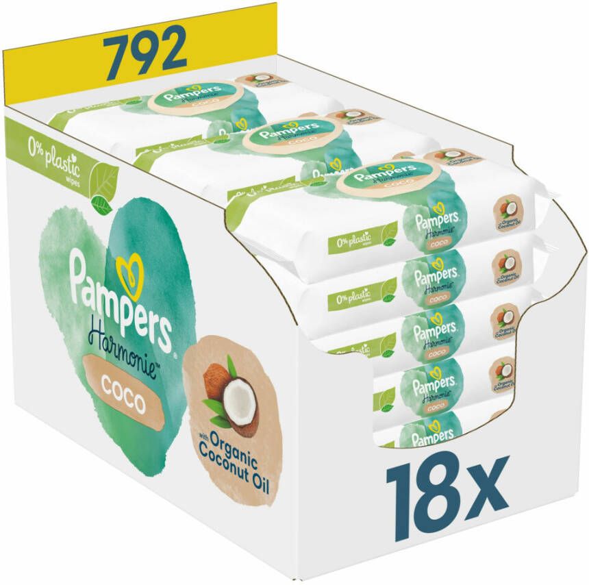 Pampers Billendoekjes Pure Coconut Navulpak 18x44 = 792 doekjes
