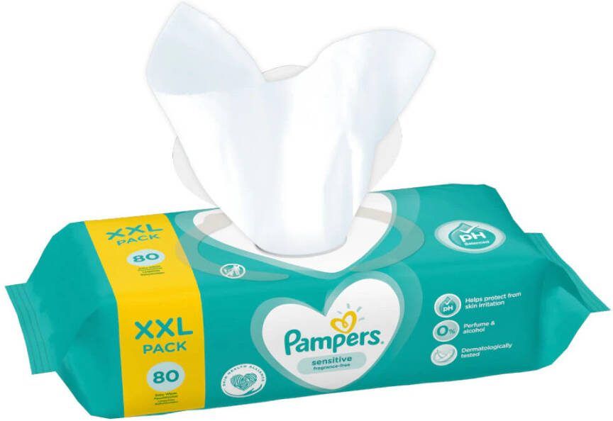 Pampers Sensitive Parfumvrij Babydoekjes 80 doekjes