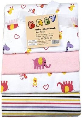 Hütte & Co HÜ, TTE & CO Molleton doekjes 4 pack roze