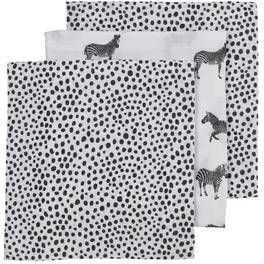 Meyco hydrofiele luier Zebra animal Cheetah set van 3 70x70 cm zwart/wit