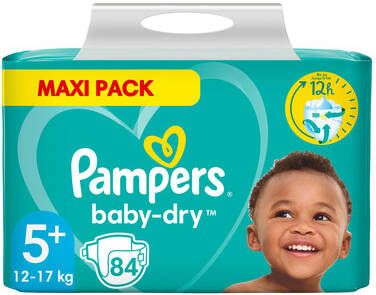 Pampers Baby Dry, Gr.5+ Junior Plus, 12 17kg, Maxi Pack(1x 84 luiers )
