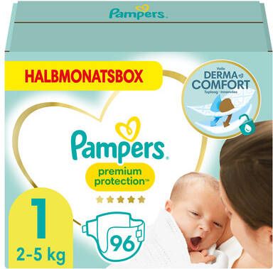 Pampers Premium Protection New Baby Gr.1 Newborn 2 5kg halve maandbox 96 stuks
