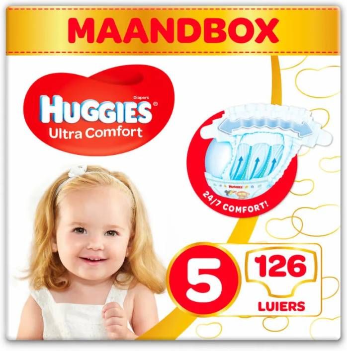Huggies Ultra Comfort Luiers( 11 25 Kg) 126 Stuks Maandverpakking