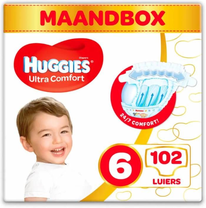 Huggies Ultra Comfort Luiers( 15 30 Kg) 102 Stuks Maandverpakking
