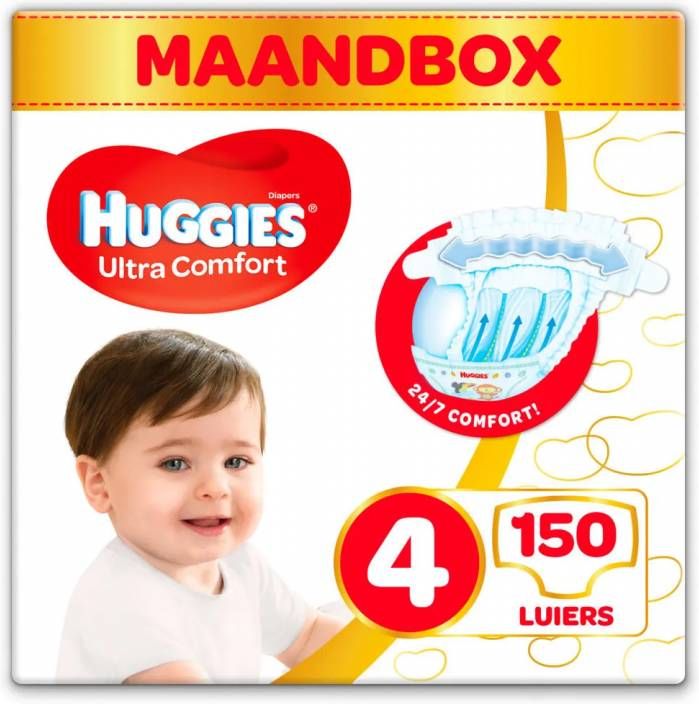Huggies Ultra Comfort Luiers( 7 18 Kg) 150 Stuks Maandverpakking