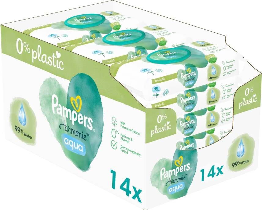 Pampers Harmonie Aqua Billendoekjes (14 x 48)672 stuks