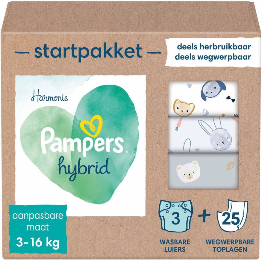 Pampers Harmonie Hybrid Startpakket wasbare luiers voor baby’s 3 wasbare luiers + 25 toplagen online kopen