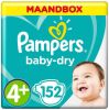 Pampers Baby Dry maandbox maat 4+ 152 luiers en Aqua Pure 864 billendoekjes Pakket online kopen