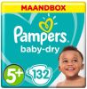 Pampers Baby Dry Gr. 5+ Junior Plus(13 27 kg)Maandvoordeelbox 132 stuks online kopen