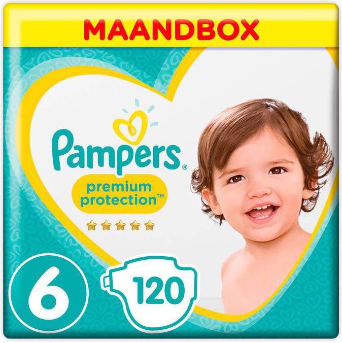 Pampers Premium Protection maandbox maat 6 (13+ kg) 120 luiers online kopen